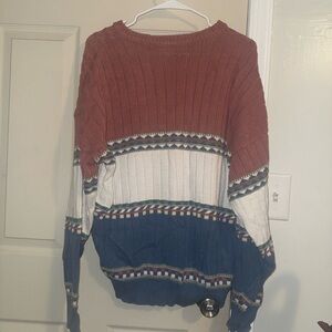 Colorblock Crew Neck Sweater